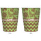 Green & Brown Toile & Chevron Trash Can White - Front and Back - Apvl