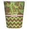 Green & Brown Toile & Chevron Waste Basket (Personalized)