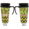 Green & Brown Toile & Chevron Travel Mug with Black Handle - Approval