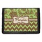 Green & Brown Toile & Chevron Trifold Wallet (Personalized)