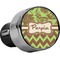 Green & Brown Toile & Chevron USB Car Charger - Close Up