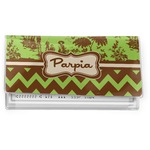 Green & Brown Toile & Chevron Vinyl Checkbook Cover (Personalized)