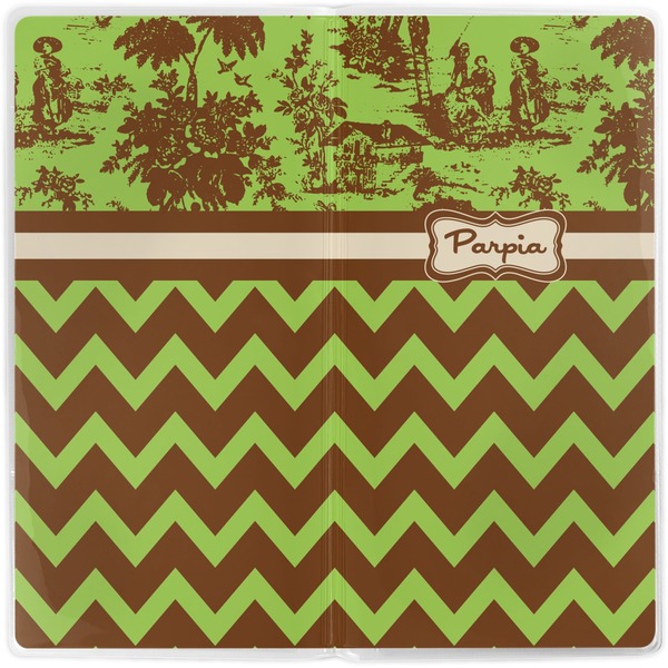 Green & Brown Toile & Chevron Vinyl Document Wallet - Apvl