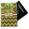 Green & Brown Toile & Chevron Vinyl Passport Holder - Front