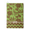 Green & Brown Toile & Chevron Waffle Weave Golf Towel - Front/Main