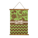Green & Brown Toile & Chevron Wall Hanging Tapestry (Personalized)