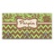 Green & Brown Toile & Chevron Wall Mounted Coat Hanger - Front View