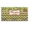 Green & Brown Toile & Chevron Wall Mounted Coat Rack (Personalized)