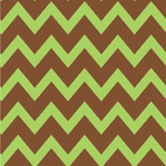 Green & Brown Toile & Chevron Wallpaper & Surface Covering (Water Activated 24"x 24" Sample)