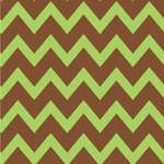 Green & Brown Toile & Chevron Wallpaper & Surface Covering (Water Activated 24"x 24" Sample)