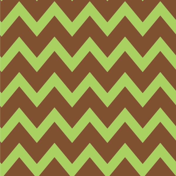 Custom Green & Brown Toile & Chevron Wallpaper & Surface Covering (Water Activated 24"x 24" Sample)