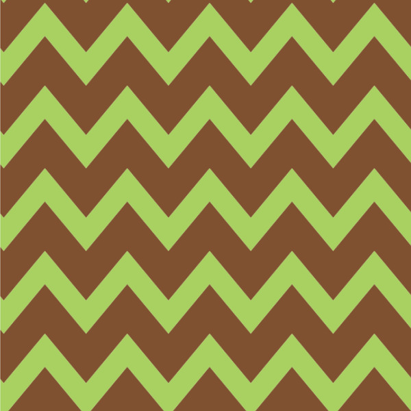 Green & Brown Toile & Chevron Wallpaper Square