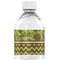 Green & Brown Toile & Chevron Water Bottle Label - Back View