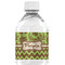 Green & Brown Toile & Chevron Water Bottle Label - Single Front