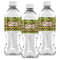 Green & Brown Toile & Chevron Water Bottle Labels - Front View