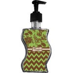 Green & Brown Toile & Chevron Wave Bottle Soap / Lotion Dispenser (Personalized)