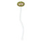 Green & Brown Toile & Chevron White Plastic 7" Stir Stick - Oval - Single Stick