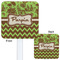 Green & Brown Toile & Chevron White Plastic Stir Stick - Double Sided - Approval