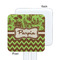 Green & Brown Toile & Chevron White Plastic Stir Stick - Single Sided - Square - Approval