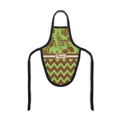 Green & Brown Toile & Chevron Bottle Apron (Personalized)