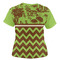Green & Brown Toile & Chevron Women's T-shirt Back