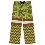 Green & Brown Toile & Chevron Womens Pajama Pants