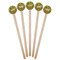 Green & Brown Toile & Chevron Wooden 6" Stir Stick - Round - Fan View