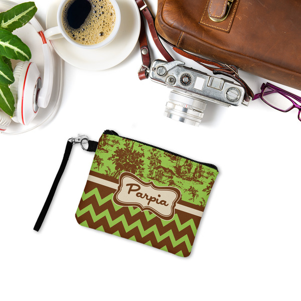 Green & Brown Toile & Chevron Wristlet ID Cases - LIFESTYLE