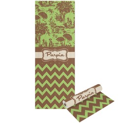 Green & Brown Toile & Chevron Yoga Mat - Printable Front and Back (Personalized)