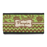 Green & Brown Toile & Chevron Leatherette Ladies Wallet (Personalized)