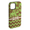 Green & Brown Toile & Chevron iPhone 15 Pro Max Tough Case - Angle