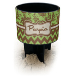 Green & Brown Toile & Chevron Black Beach Spiker Drink Holder (Personalized)