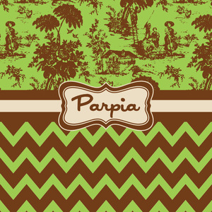 Green & Brown Toile & Chevron