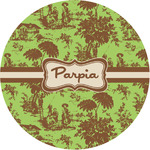 Green & Brown Toile Multipurpose Round Labels - 1" (Personalized)
