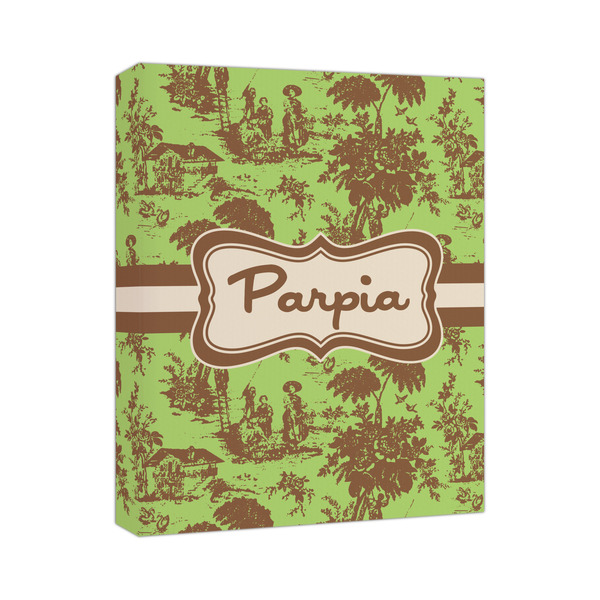 Custom Green & Brown Toile Canvas Print (Personalized)