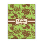 Green & Brown Toile Wood Print - 11x14 (Personalized)
