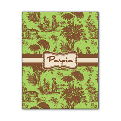 Green & Brown Toile Wood Print - 11x14 (Personalized)