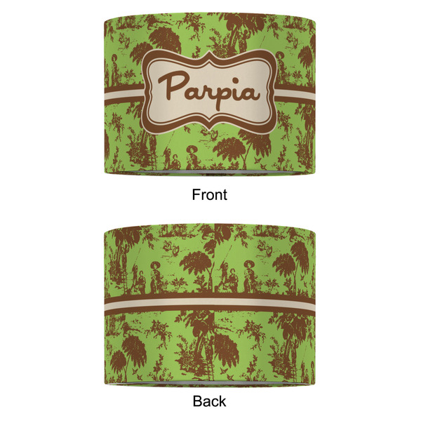 Green & Brown Toile 12" Drum Lampshade - APPROVAL (Fabric)