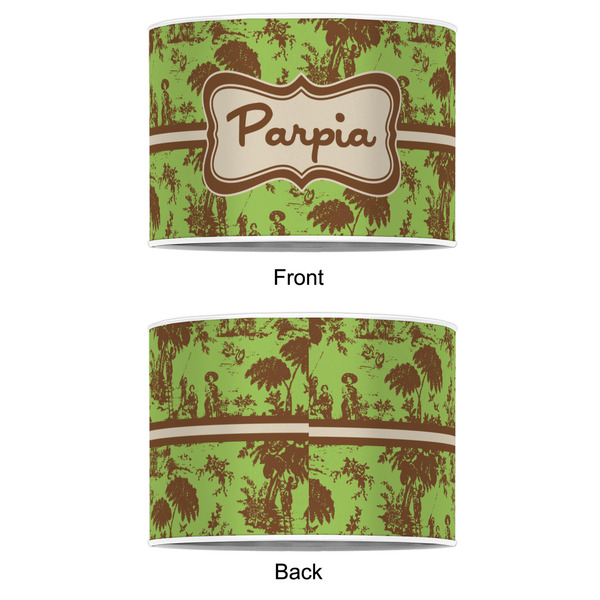 Green & Brown Toile 12" Drum Lampshade - APPROVAL (Poly Film)