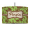 Green & Brown Toile 12" Drum Pendant Lamp - Fabric (Personalized)