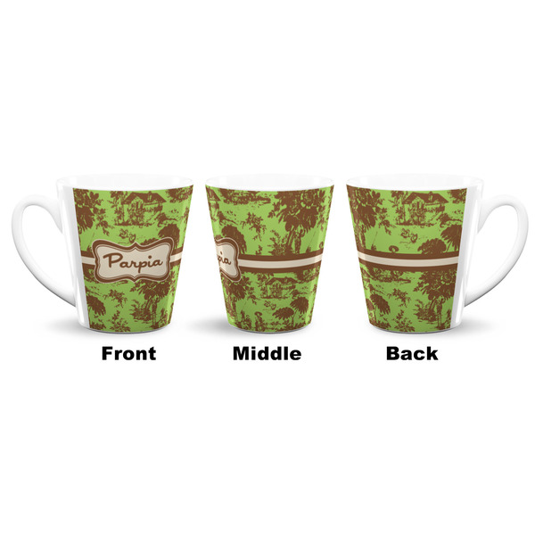 Green & Brown Toile 12 Oz Latte Mug - Approval