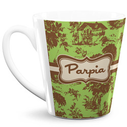 Green & Brown Toile 12 Oz Latte Mug (Personalized)