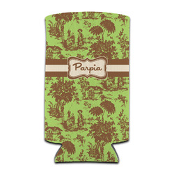 Green & Brown Toile Can Cooler (tall 12 oz) (Personalized)