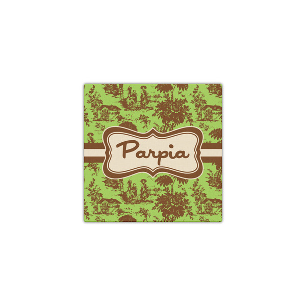 Green & Brown Toile 12x12 - Canvas Print - Front View