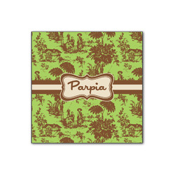 Green & Brown Toile Wood Print - 12x12 (Personalized)