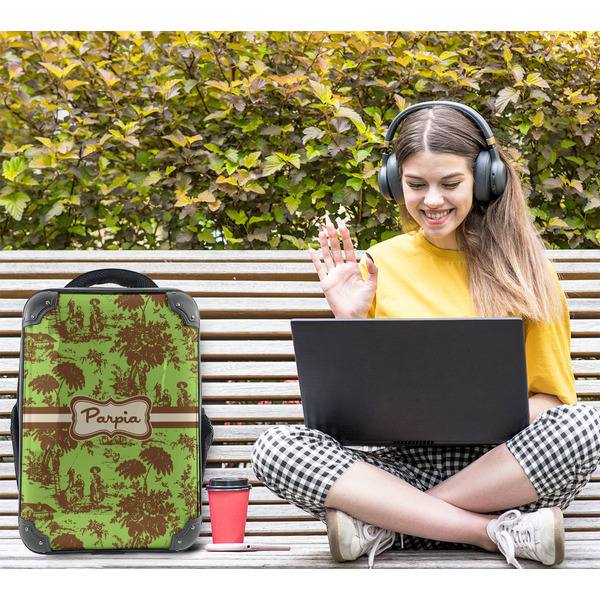 Green & Brown Toile 15" Backpack - LIFESTYLE