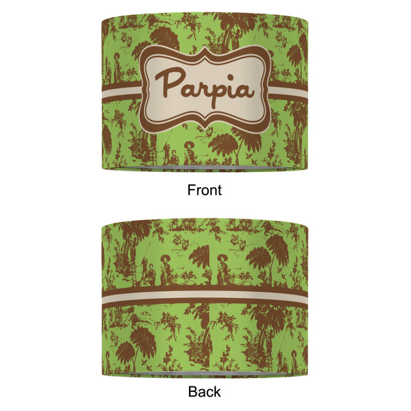 Green & Brown Toile 16" Drum Lampshade - APPROVAL (Fabric)