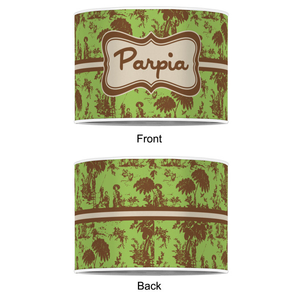 Green & Brown Toile 16" Drum Lampshade - APPROVAL (Poly Film)