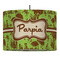 Green & Brown Toile Drum Pendant Lamp (Personalized)