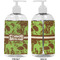 Green & Brown Toile 16 oz Plastic Liquid Dispenser- Approval- White